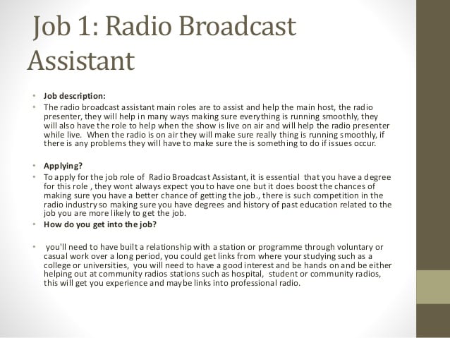 radio-broadcast-assistant-job-responsibilities