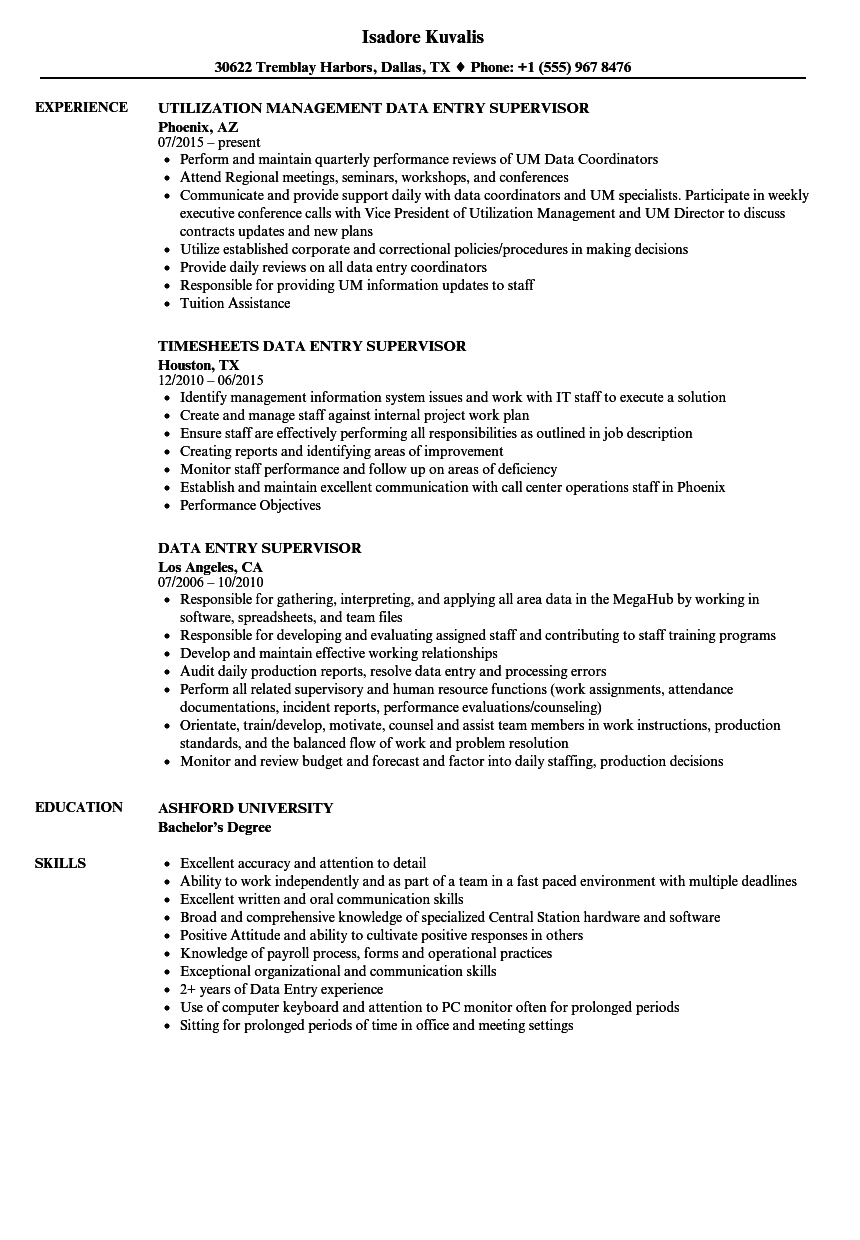 data-entry-supervisor-job-responsibilities