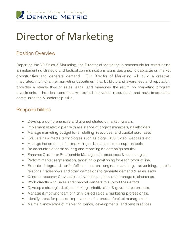 marketing-director-job-responsibilities