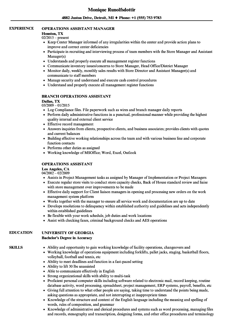 operations-assistant-job-responsibilities