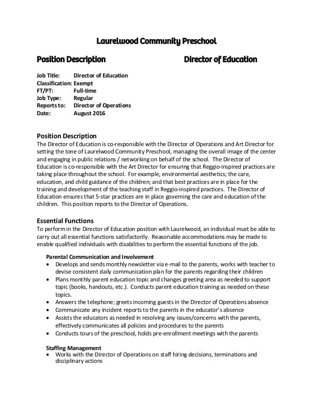 education-director-job-responsibilities