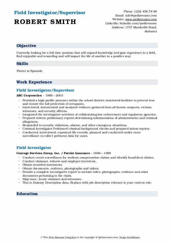 field-investigator-job-responsibilities