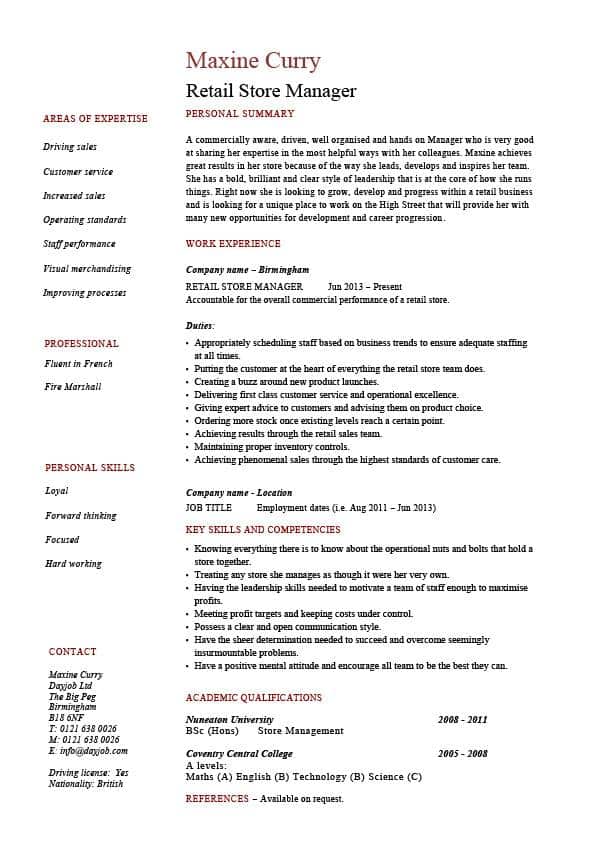 Pic Retail Store Manager Resume 01 4191246 