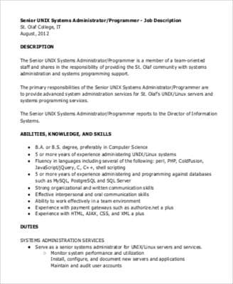 Systems Programmer Job Responsibilities – Job Responsibilities