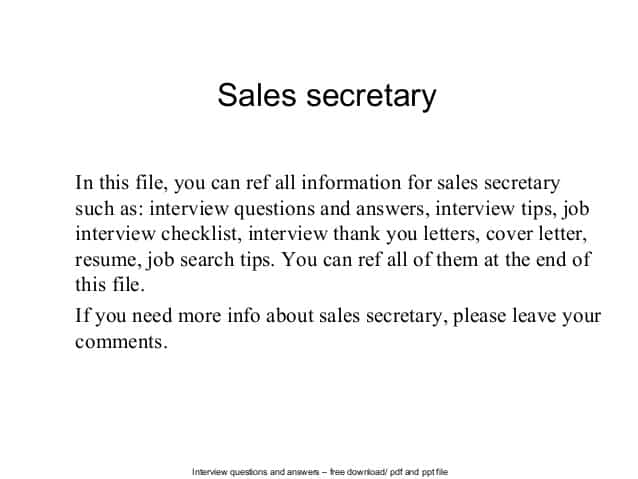 sales-secretary-job-responsibilities