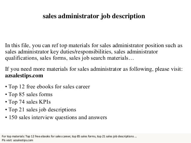 sales-administrator-job-responsibilities