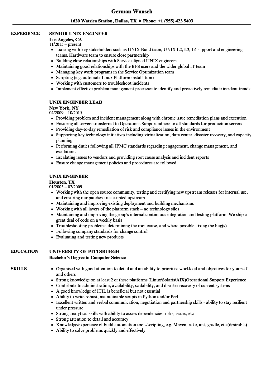 unix-engineer-job-responsibilities