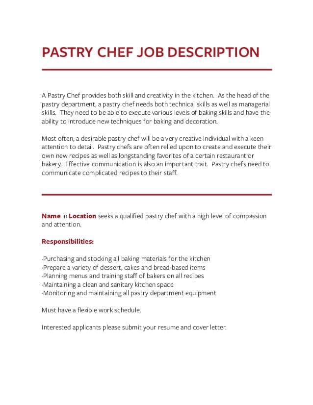 pastry-chef-job-responsibilities